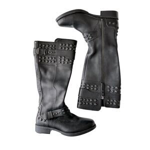 UGG Dayle Moto Stud Tall Riding Boots Biker Zip Up Size 6.5